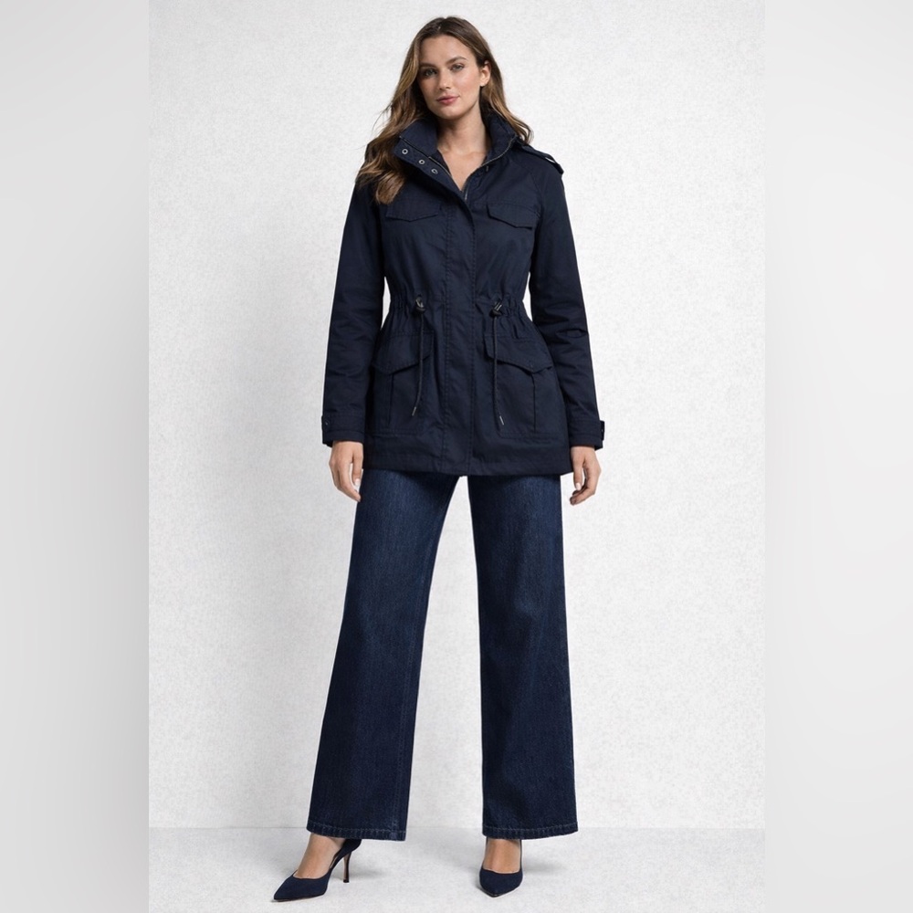 Coach Jacket Navy XS Removable Liner Hooded  NWOT - Picture 2 of 12